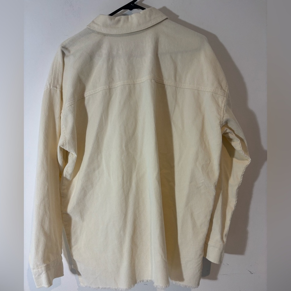 Peace Love World Medium Corduroy Shacket Snap Buttons Today Will Be A Good Day - Picture 7 of 10